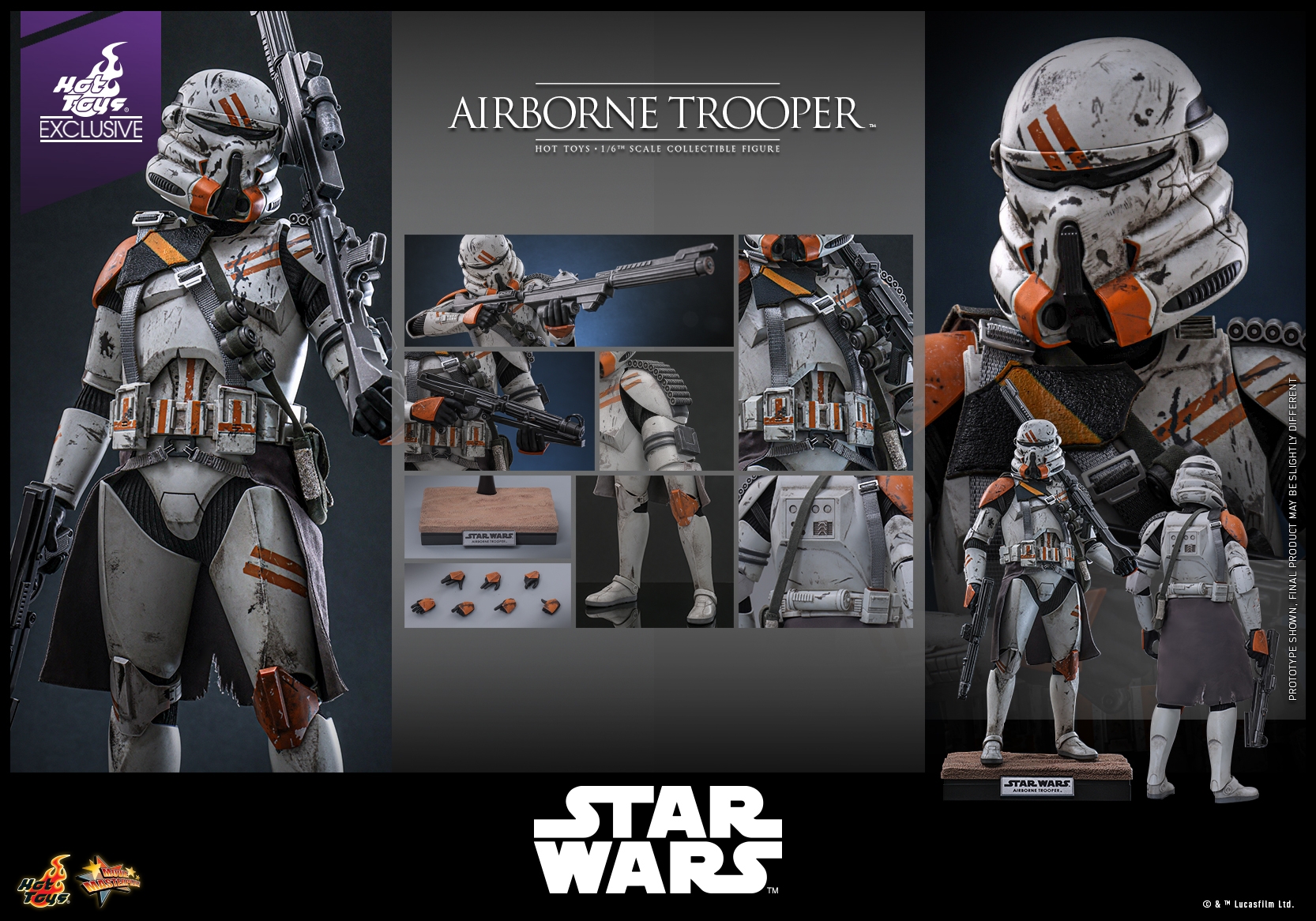 Airborne Trooper (212th attack battalion) par Hot Toys - figurine 1/6 Star Wars Episode III de 30 cm - Reference MMS794