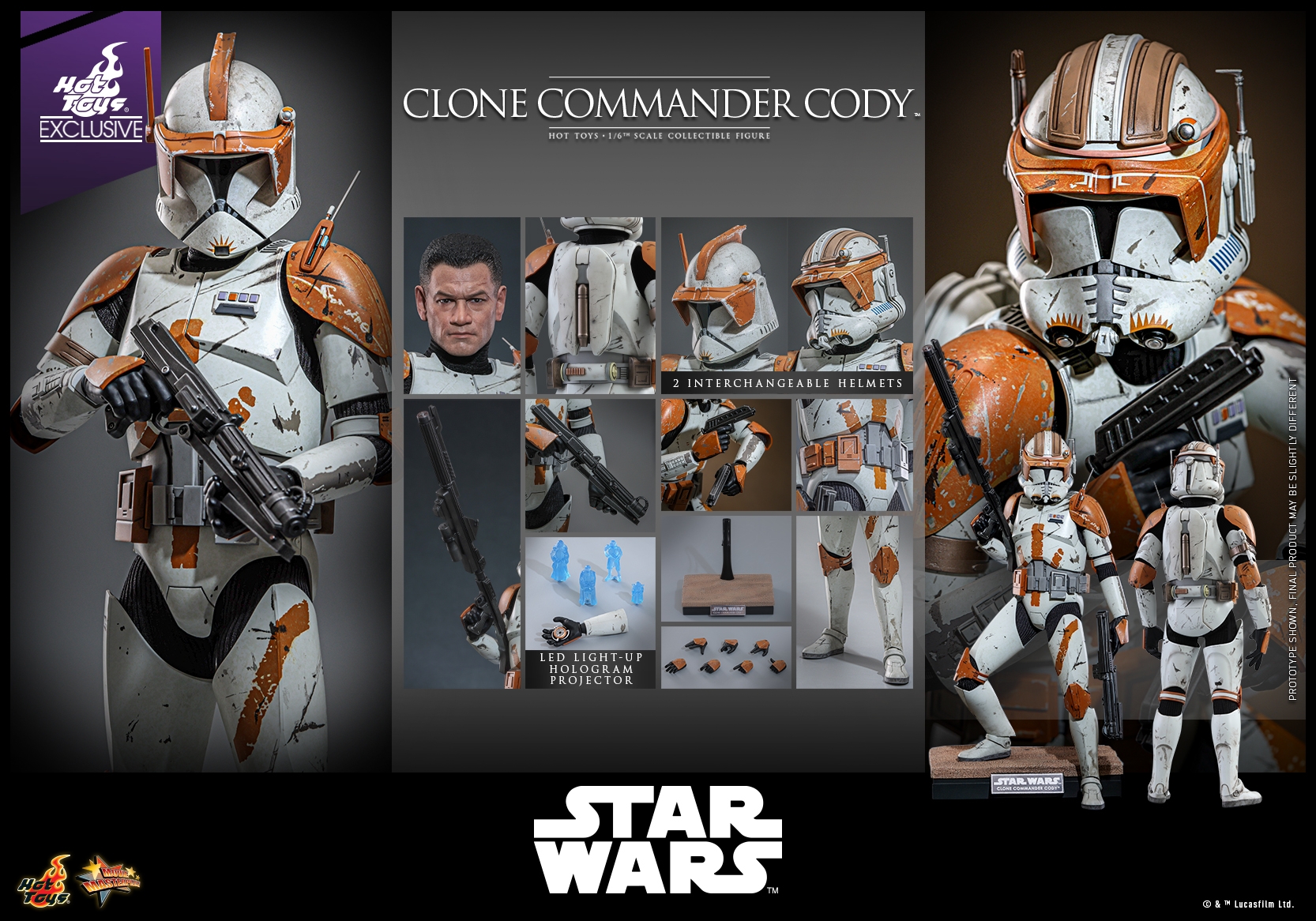 Clone Commander Cody by Hot Toys - Star Wars Episode III: Revenge Of The Sith 1/6 scale action figure - Reference MMS796