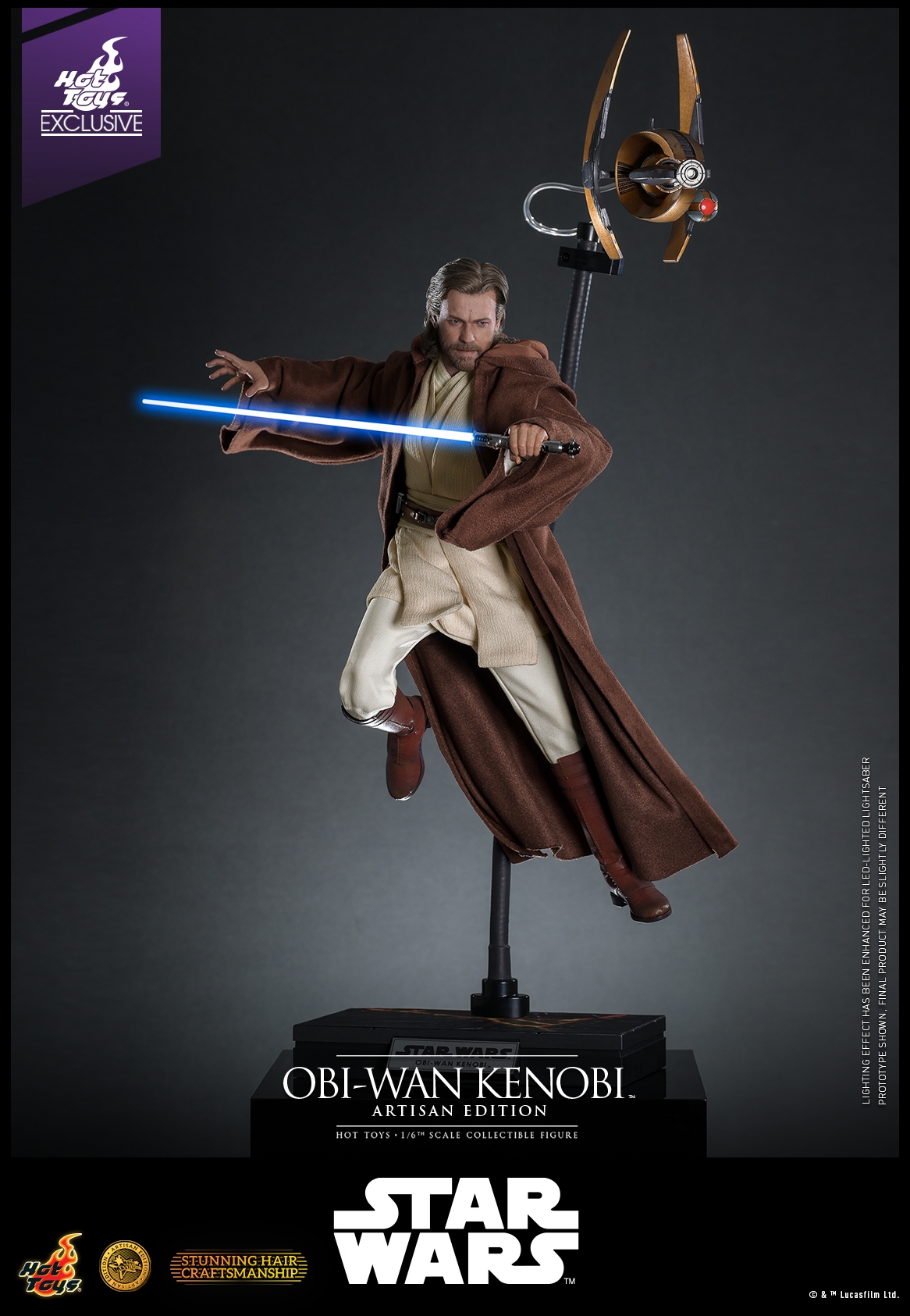 Obi-Wan Kenobi Artisan Edition par Hot Toys - figurine 1/6 Star Wars Episode II de 31 cm - Reference MMS809AE