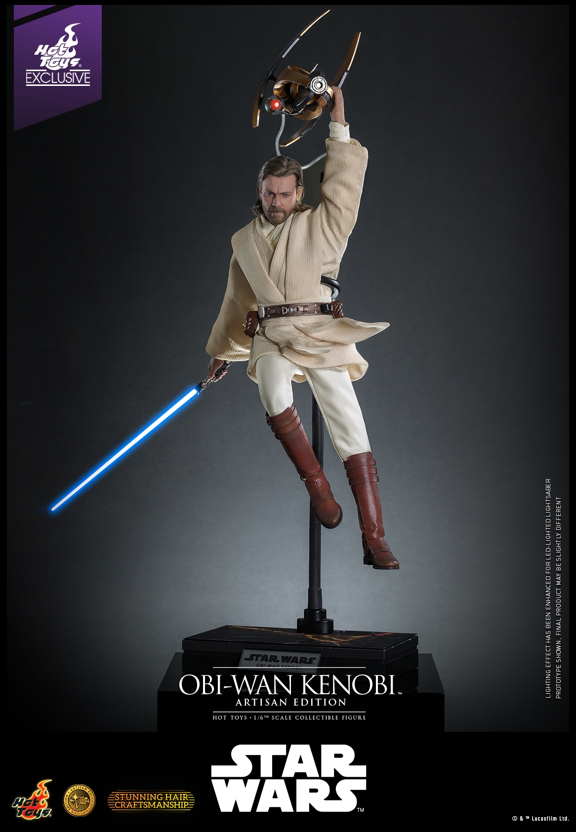Obi-Wan Kenobi Artisan Edition par Hot Toys - figurine 1/6 Star Wars Episode II de 31 cm - Reference MMS809AE