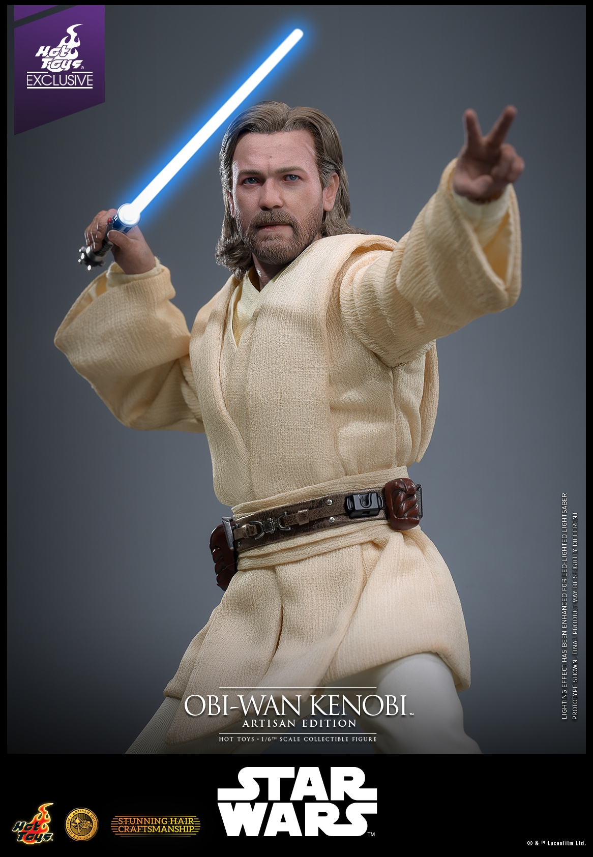 Obi-Wan Kenobi Artisan Edition par Hot Toys - figurine 1/6 Star Wars Episode II de 31 cm - Reference MMS809AE