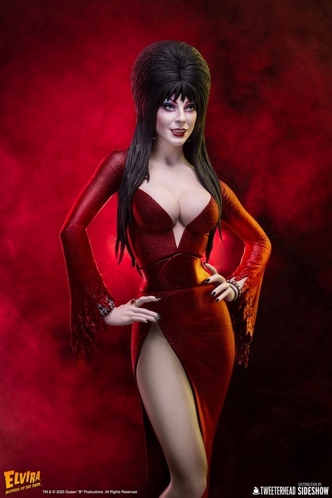 Elvira Red Glitter Dress par Tweeterhead - statue 1/4 Elvira: Mistress Of The Dark de 48 cm