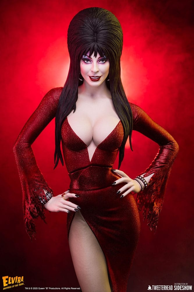 Elvira by Tweeterhead Red Glitter Dress version - Elvira: Mistress Of The Dark 1/4 scale statue