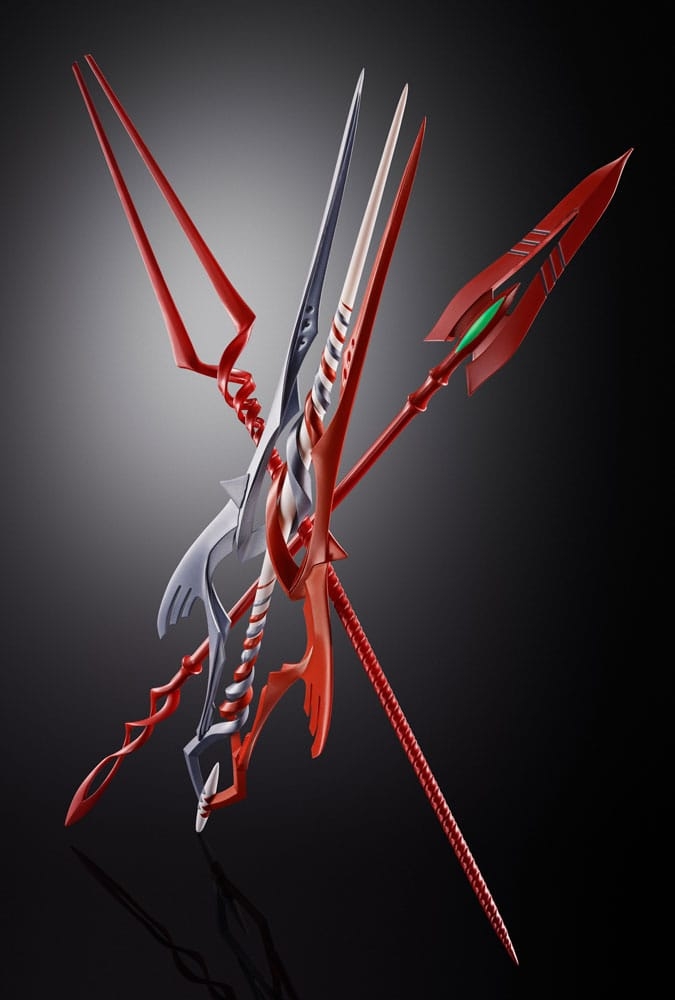 3 lances Evangelion 30th avec autre couleur Metal Build par Bandai Tamashii Nations - accessoire Evangelion de 40 cm
