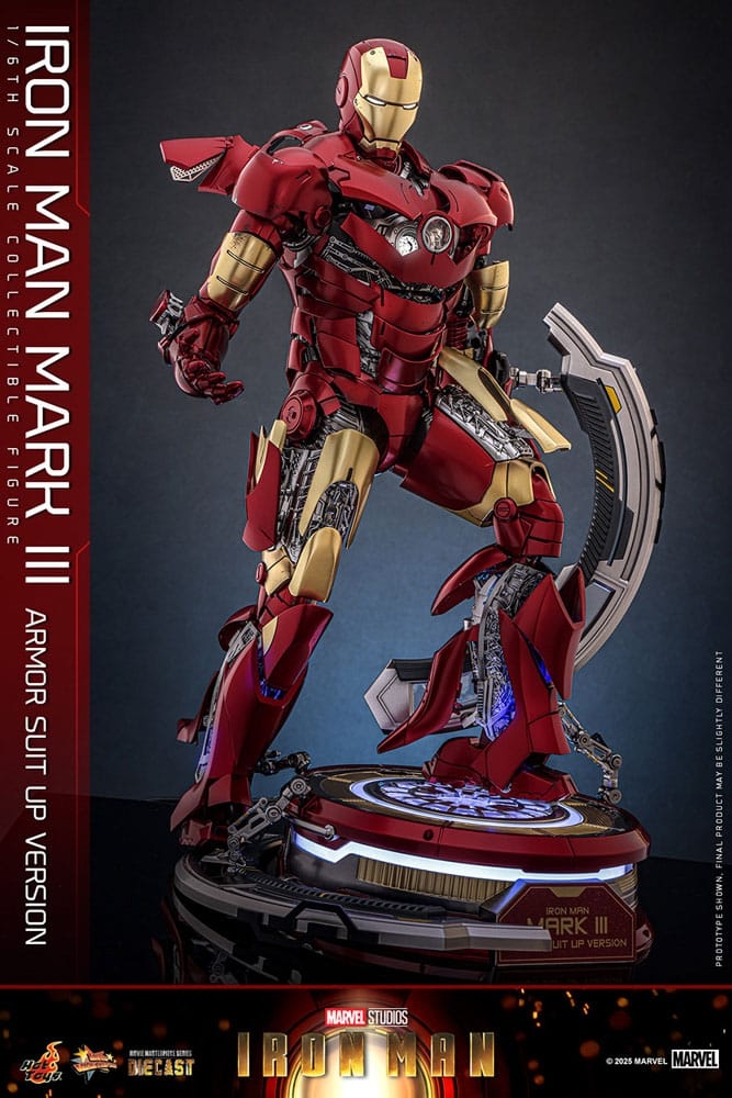 Iron Man Mark III (Armor Suit-Up Version) par Hot Toys - figurine 1/6 Iron Man de 32 cm - Reference MMS825D72