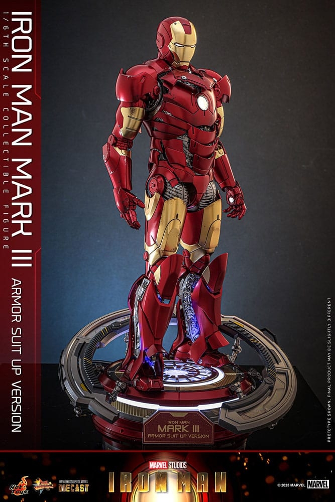 Iron Man Mark III (Armor Suit-Up Version) par Hot Toys - figurine 1/6 Iron Man de 32 cm - Reference MMS825D72