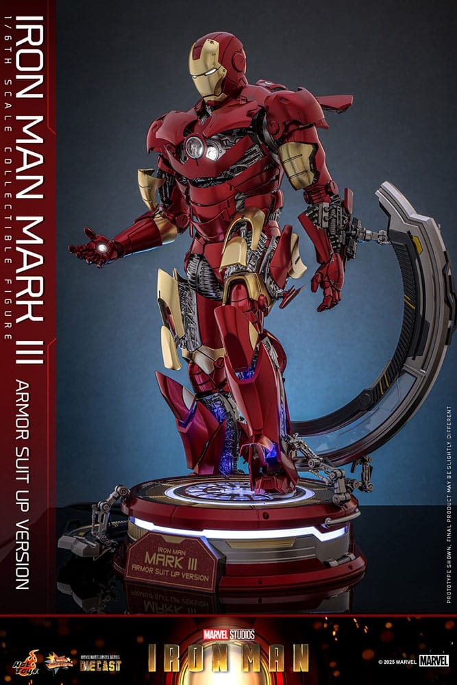 Iron Man Mark III (Armor Suit-Up Version) par Hot Toys - figurine 1/6 Iron Man de 32 cm - Reference MMS825D72