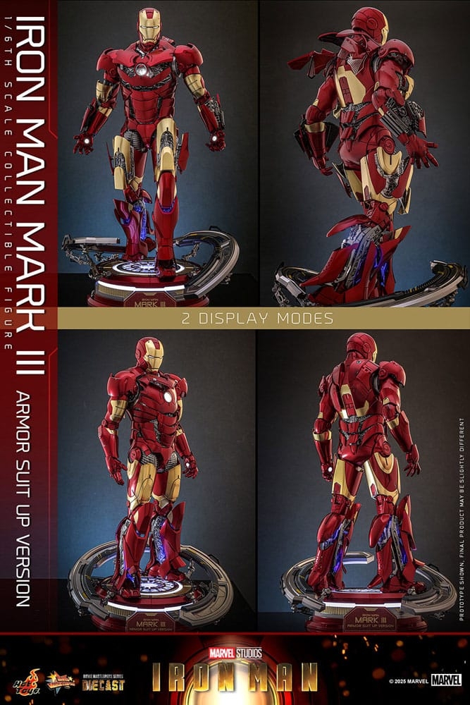 Iron Man Mark III (Armor Suit-Up Version) par Hot Toys - figurine 1/6 Iron Man de 32 cm - Reference MMS825D72