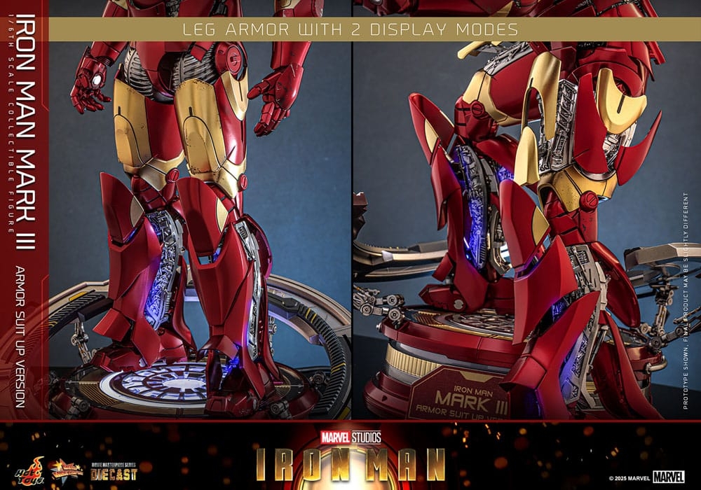 Iron Man Mark III (Armor Suit-Up Version) par Hot Toys - figurine 1/6 Iron Man de 32 cm - Reference MMS825D72