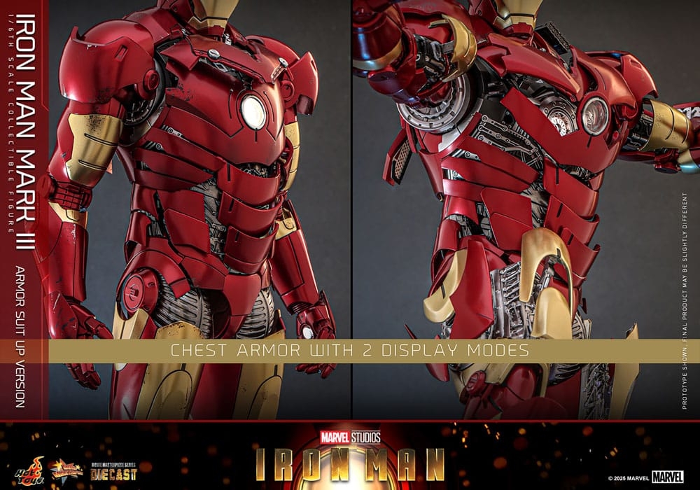 Iron Man Mark III (Armor Suit-Up Version) par Hot Toys - figurine 1/6 Iron Man de 32 cm - Reference MMS825D72