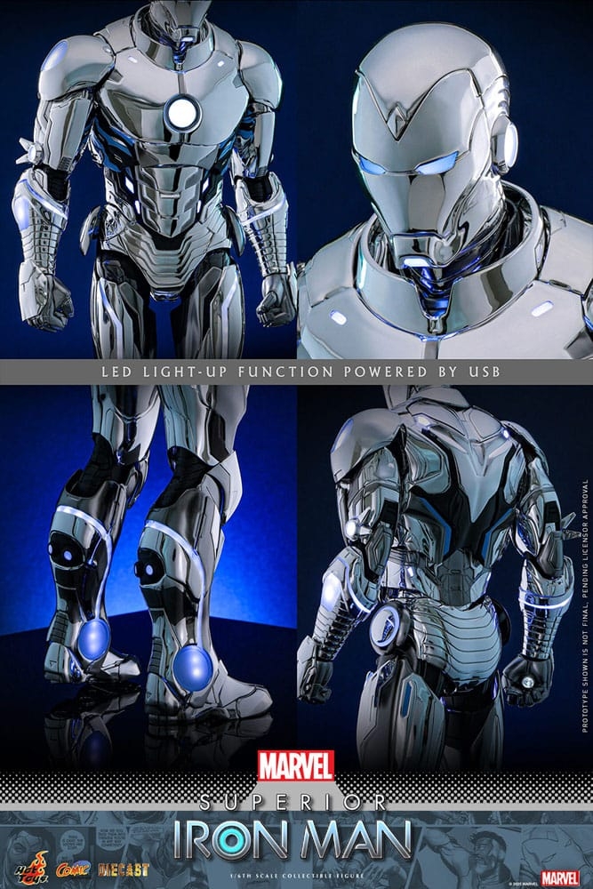 Superior Iron Man par Hot Toys - figurine 1/6 Marvel de 32 cm - Reference CMS026D73