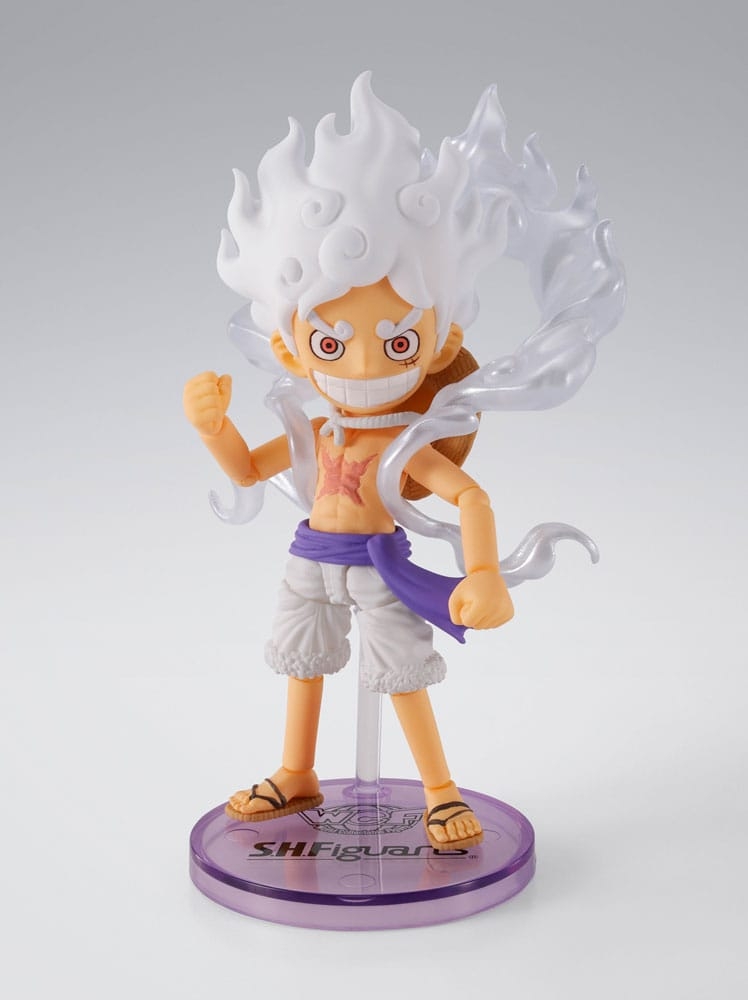 Monkey D Luffy (Gear 5) World Collectable Figure X SH Figuarts by Bandai - One Piece 8 cm action figure