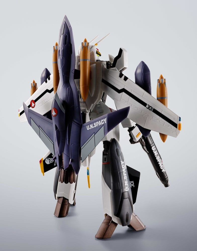 VF-0S and QF-2200D-B Ghost Set (Roy Focker Use) Hi-Metal R Chogokin par Bandai - figurine Macross de 14 cm