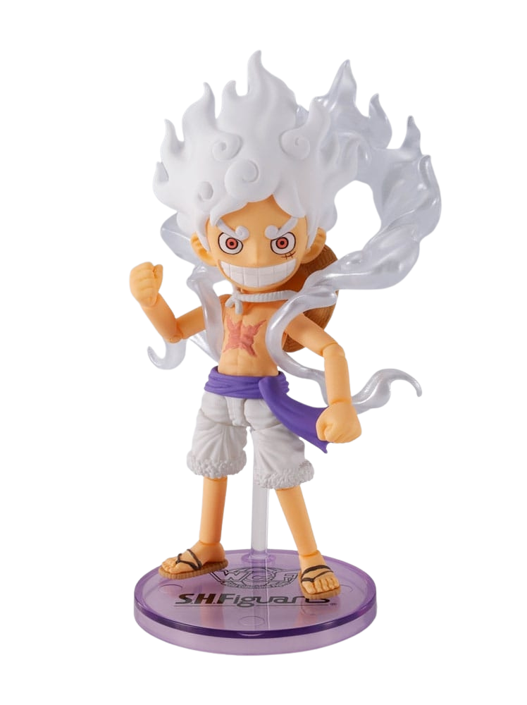 Monkey D Luffy (Gear 5) World Collectable Figure X SH Figuarts by Bandai - One Piece 8 cm action figure