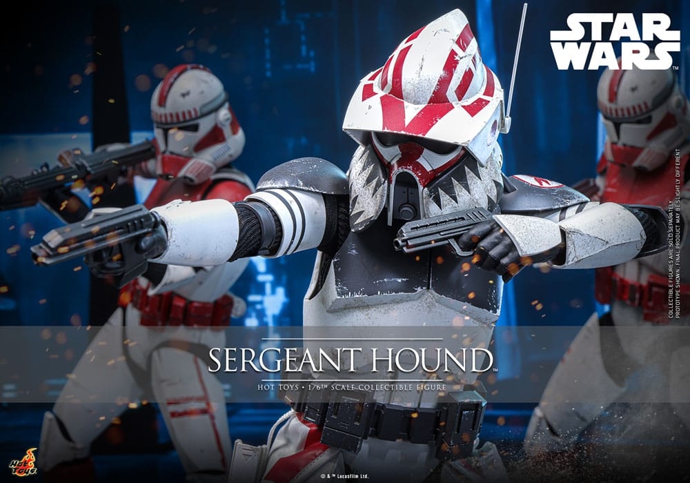 Sergeant Hound par Hot Toys - figurine 1/6 Star Wars : The Clone Wars de 30 cm - Reference TMS167