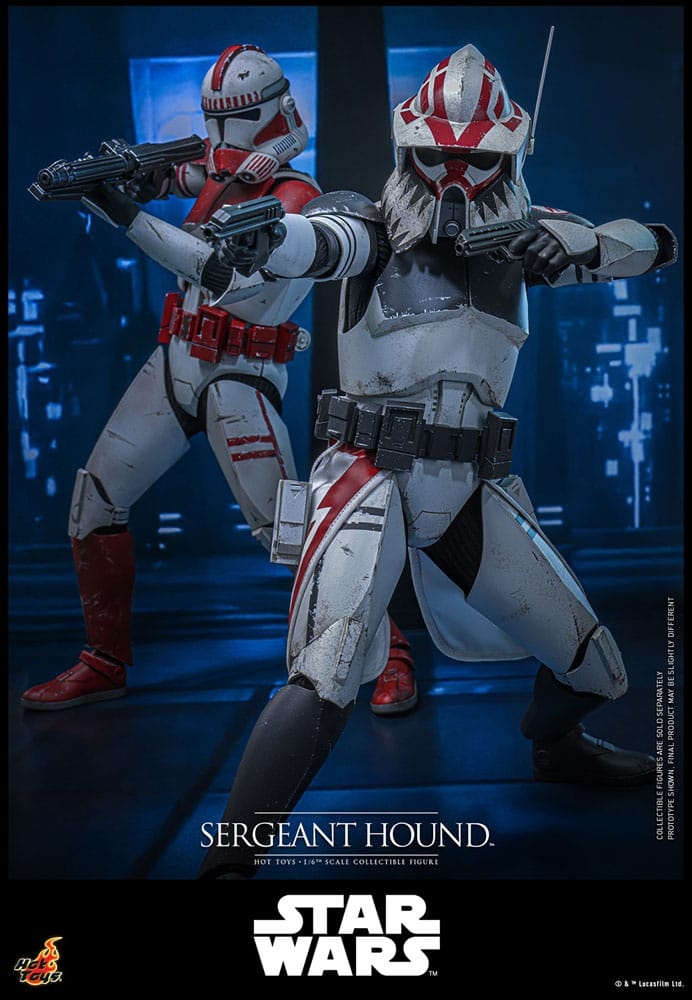 Sergeant Hound par Hot Toys - figurine 1/6 Star Wars : The Clone Wars de 30 cm - Reference TMS167