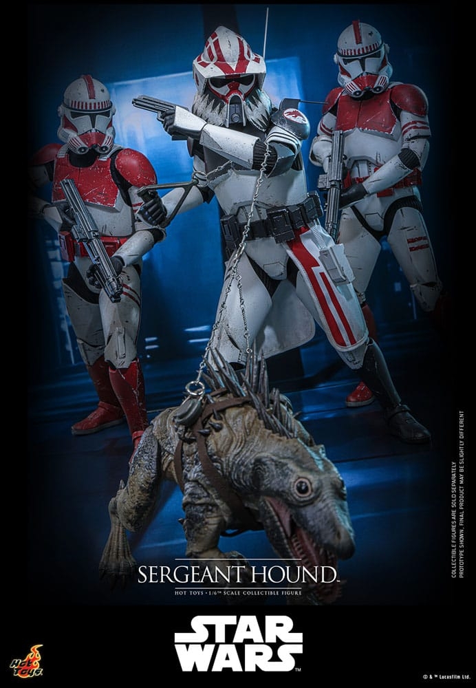 Sergeant Hound par Hot Toys - figurine 1/6 Star Wars : The Clone Wars de 30 cm - Reference TMS167