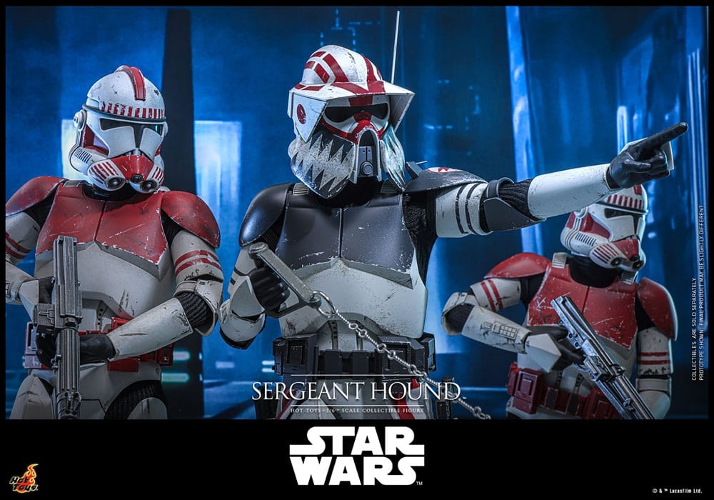 Sergeant Hound par Hot Toys - figurine 1/6 Star Wars : The Clone Wars de 30 cm - Reference TMS167