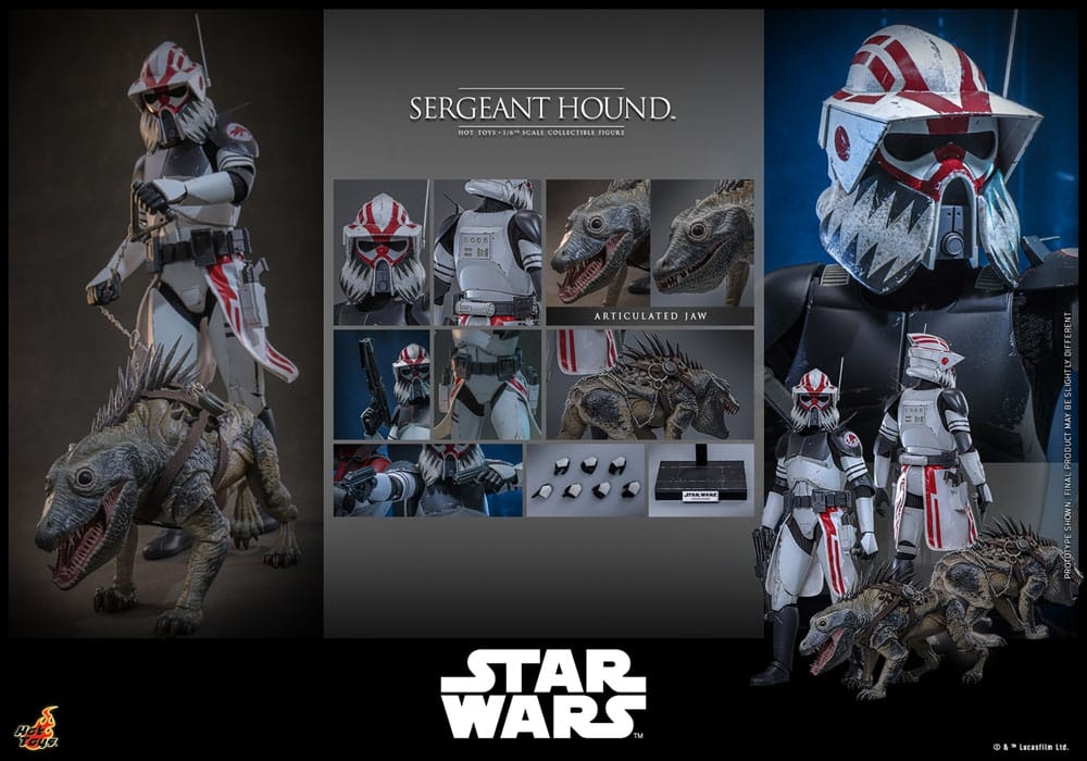Sergeant Hound par Hot Toys - figurine 1/6 Star Wars : The Clone Wars de 30 cm - Reference TMS167