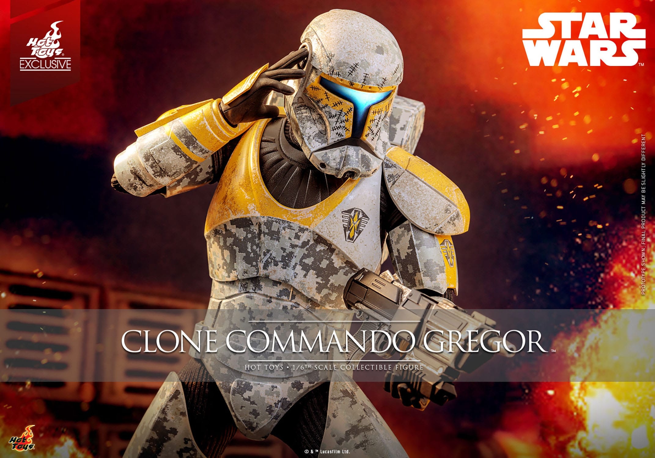 Clone Commando Gregor par Hot Toys - figurine 1/6 Star Wars The Clone Wars de 30 cm - Reference TMS155