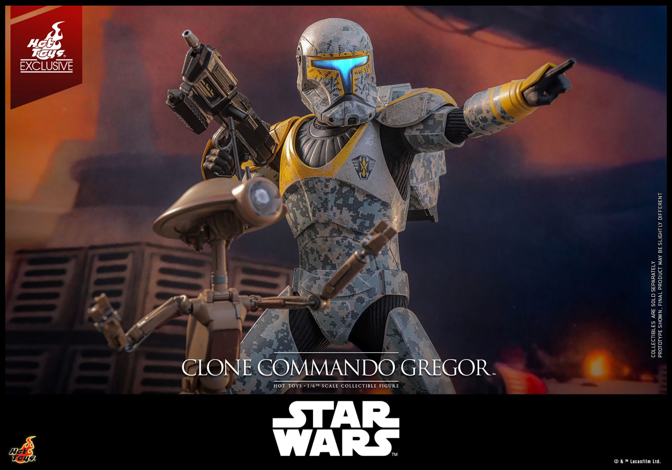 Clone Commando Gregor par Hot Toys - figurine 1/6 Star Wars The Clone Wars de 30 cm - Reference TMS155