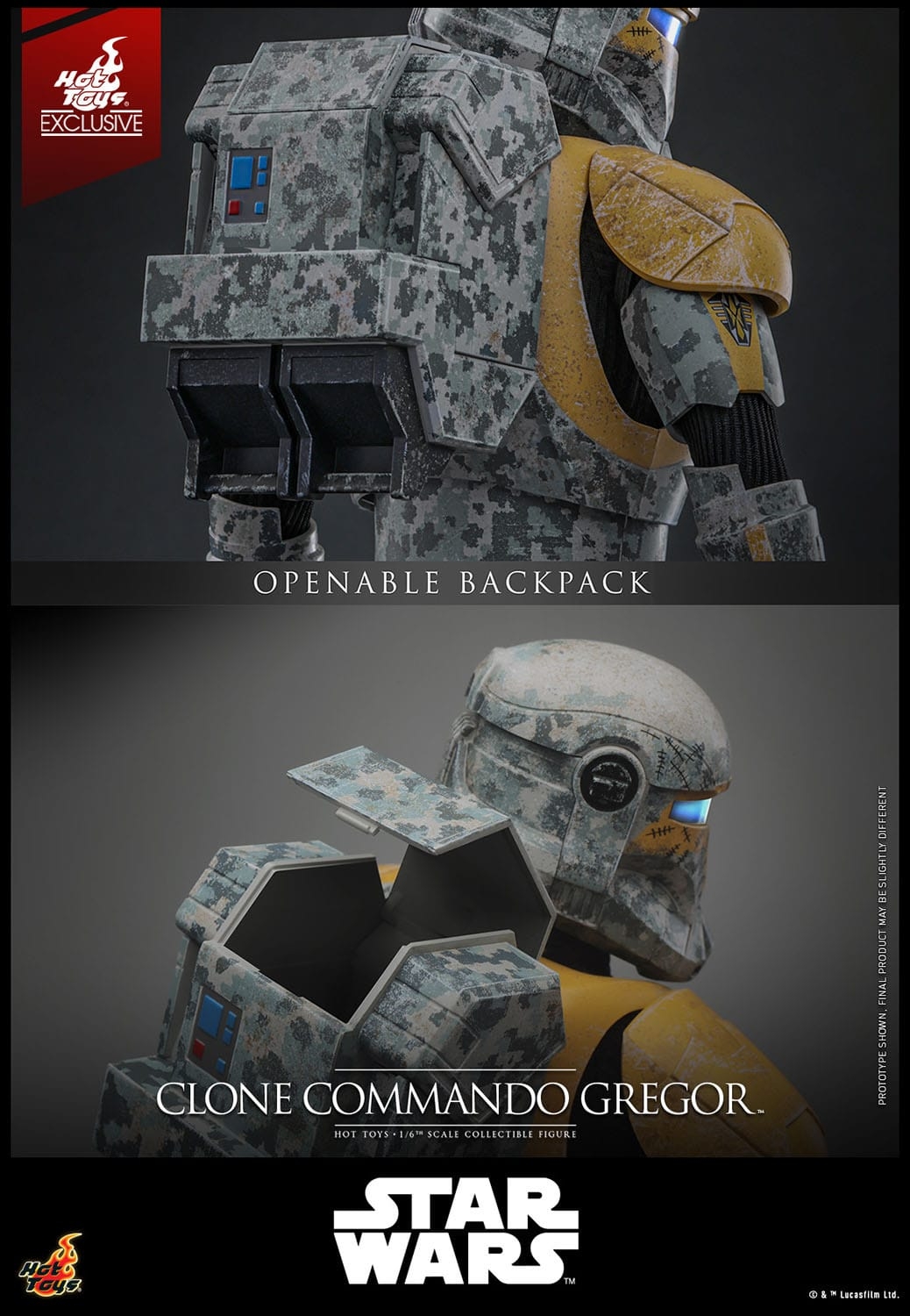 Clone Commando Gregor par Hot Toys - figurine 1/6 Star Wars The Clone Wars de 30 cm - Reference TMS155