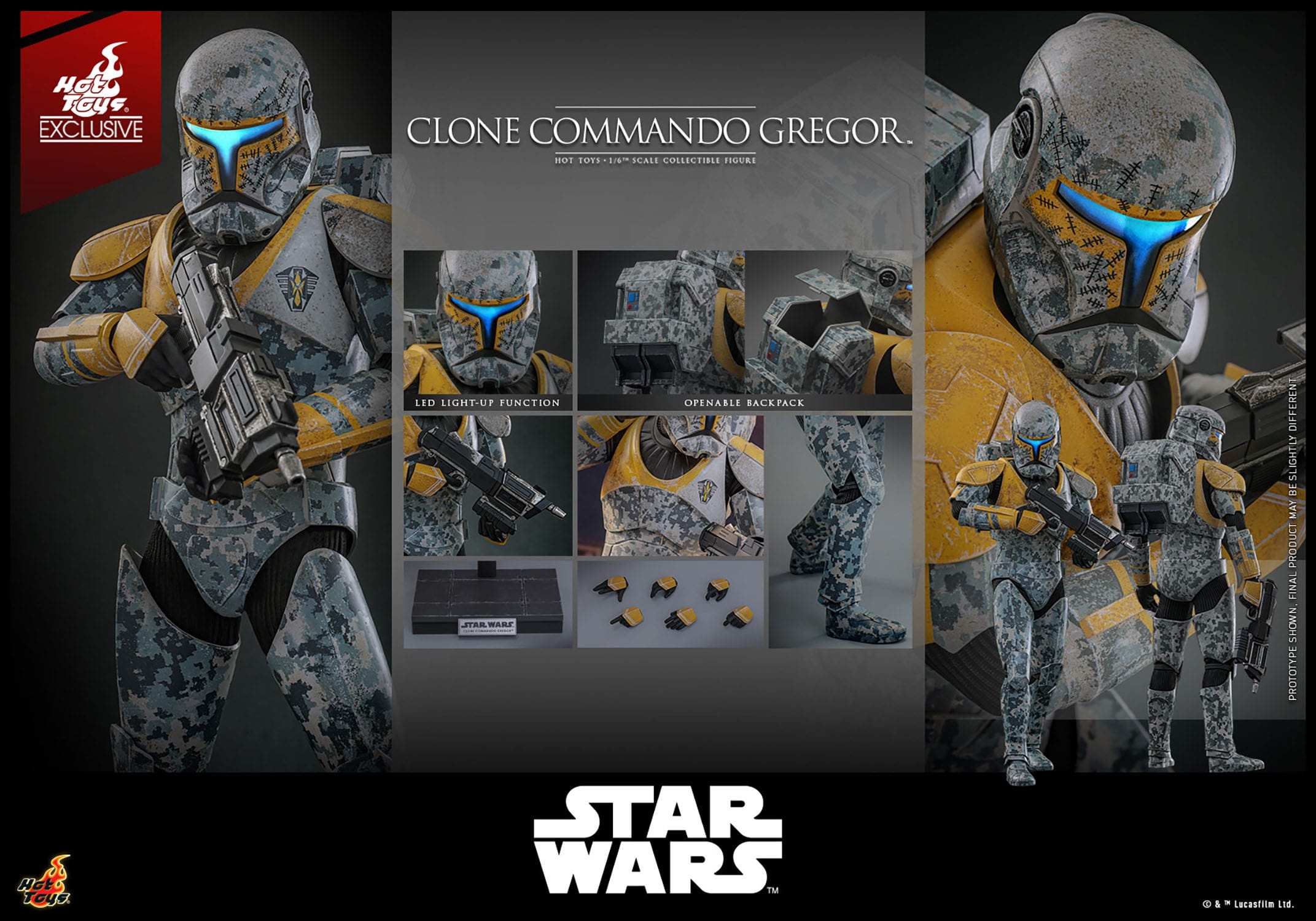 Clone Commando Gregor by Hot Toys - Star Wars The Clone Wars 1/6 scale action figure - Reference TMS155