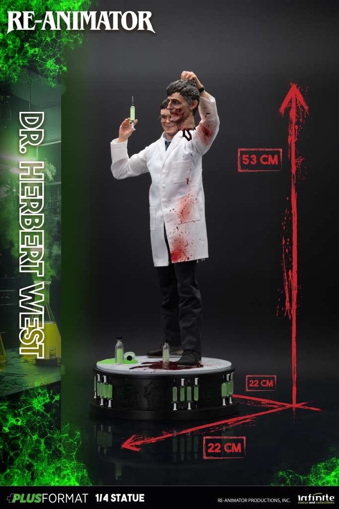 Dr Herbert West Plus Format par Infinite Statue - statue 1/4 Re-Animator de 53 cm