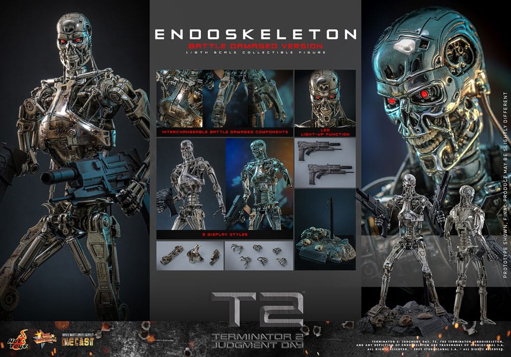 Endoskeleton (Battle Damaged Version) by Hot Toys - Terminator 2 1/6 scale action figure - Reference MMS840D77