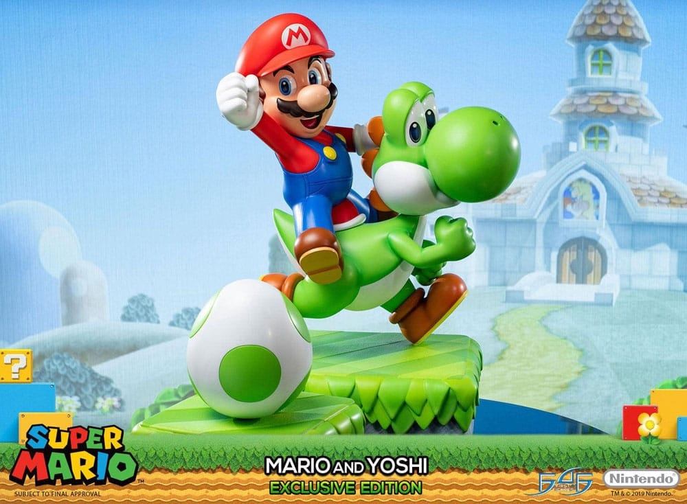 Mario et Yoshi Exclusive par First 4 Figures F4F - statue Super Mario de 48 cm