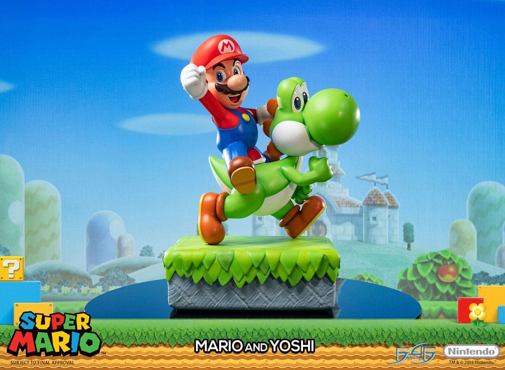 Mario et Yoshi Standard par First 4 Figures F4F - statue Super Mario de 48 cm