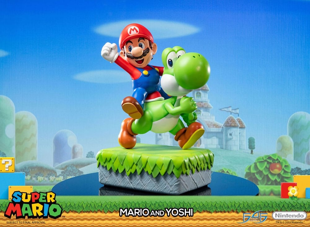 Mario et Yoshi Standard par First 4 Figures F4F - statue Super Mario de 48 cm