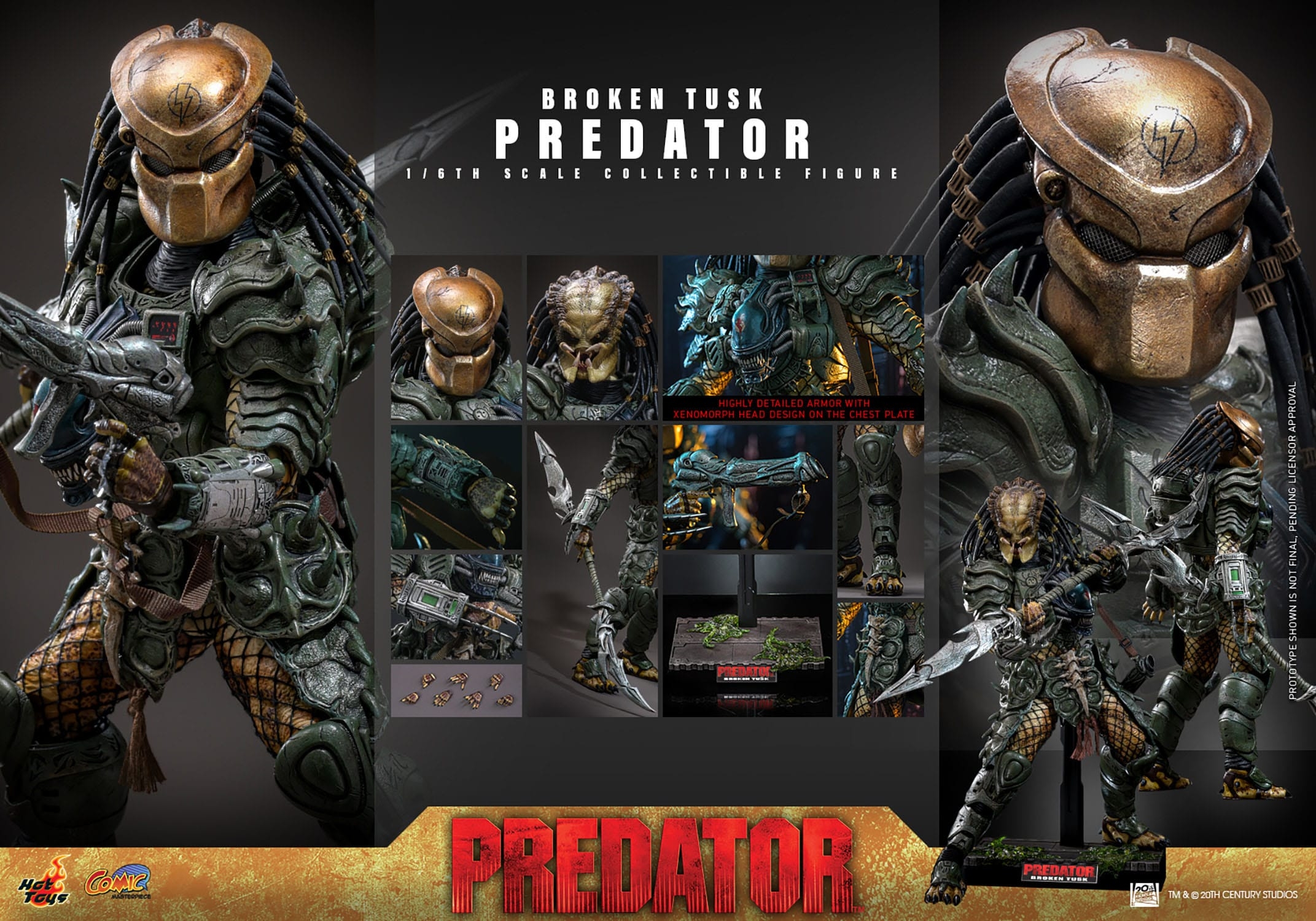 Broken Tusk Predator by Hot Toys - Alien VS Predator 1/6 scale action figure - Reference CMS029