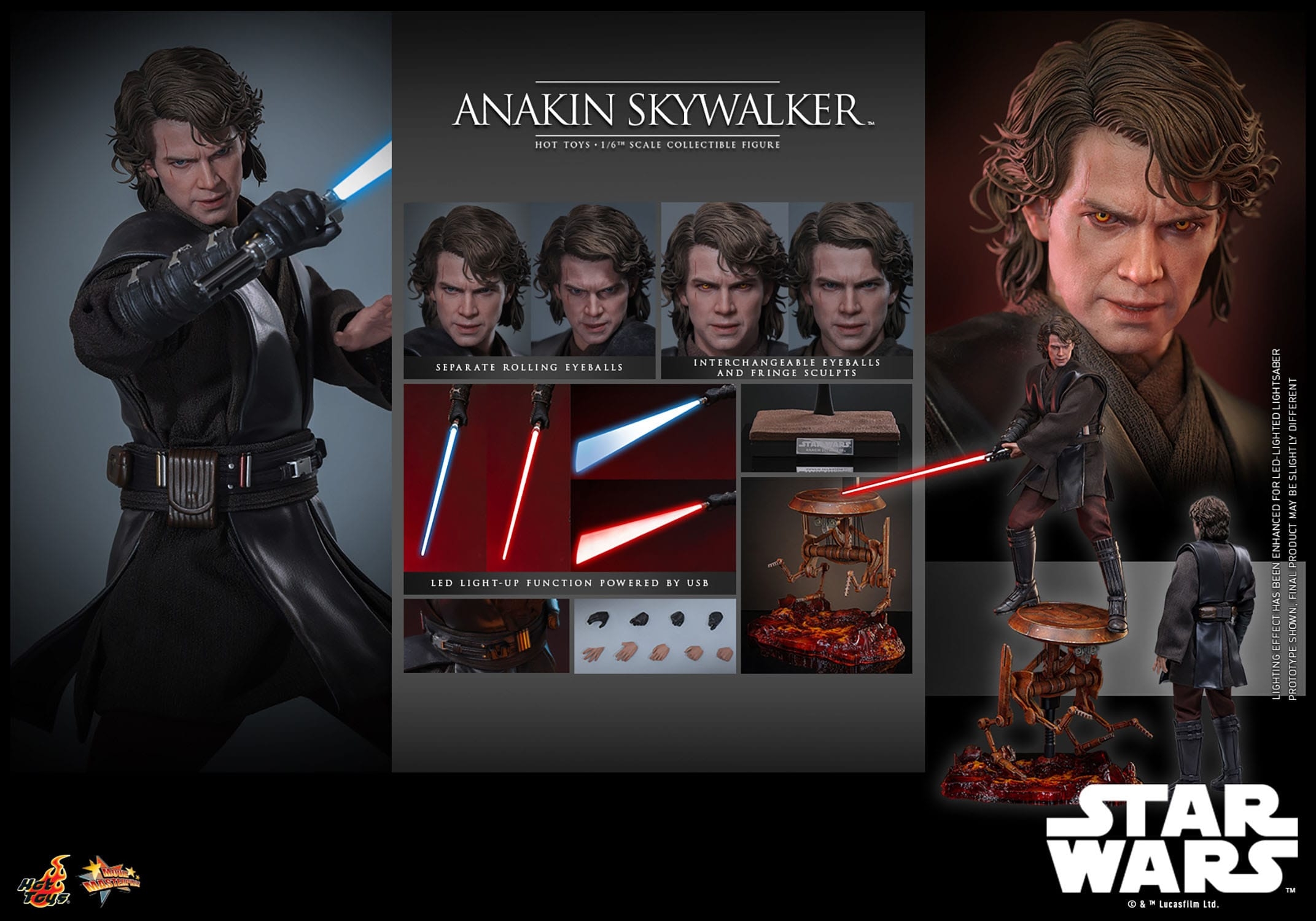 Anakin Skywalker by Hot Toys - Star Wars: Revenge Of The Sith 1/6 scale action figure - Reference MMS839