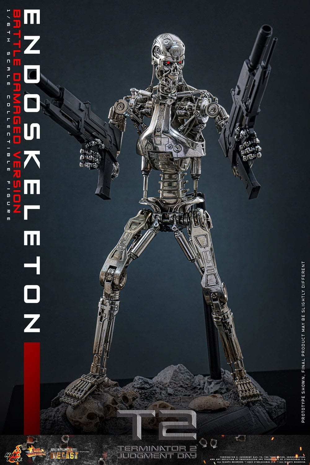 Endoskeleton (Battle Damaged Version) par Hot Toys - figurine 1/6 Terminator 2 de 31 cm - Reference MMS840D77