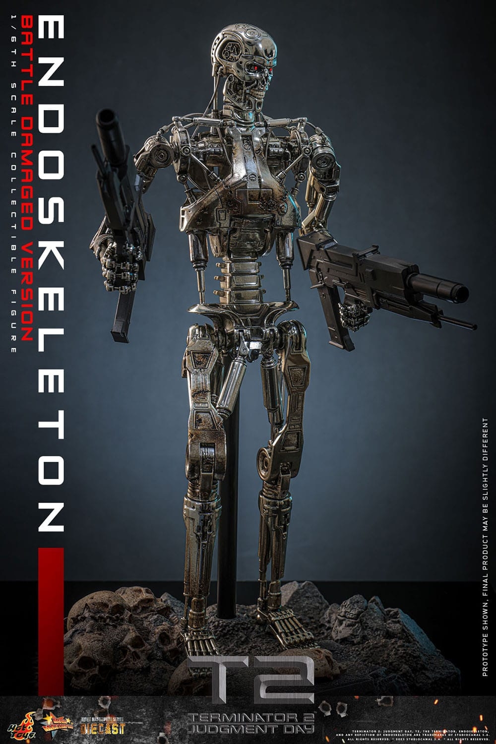Endoskeleton (Battle Damaged Version) par Hot Toys - figurine 1/6 Terminator 2 de 31 cm - Reference MMS840D77