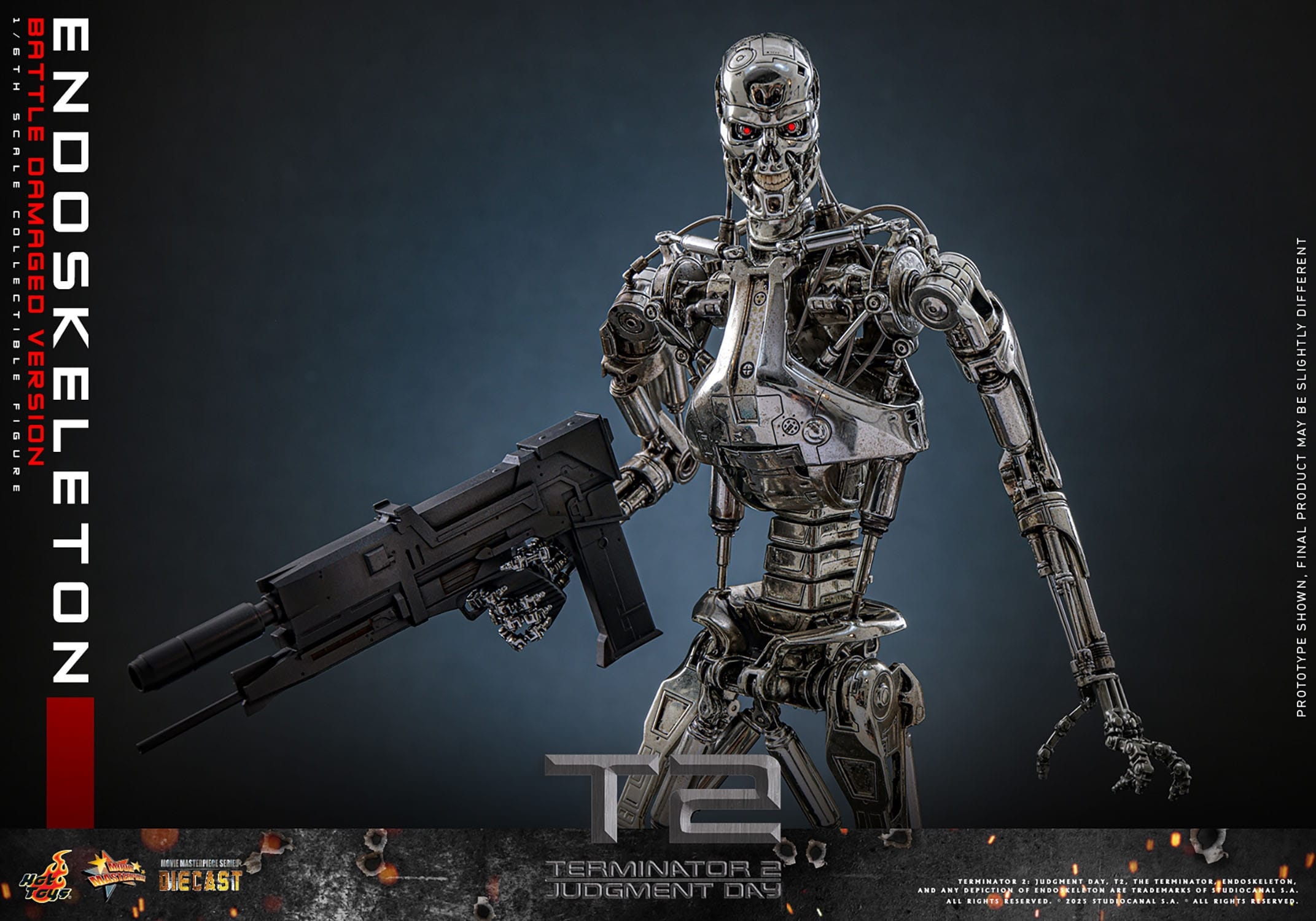 Endoskeleton (Battle Damaged Version) par Hot Toys - figurine 1/6 Terminator 2 de 31 cm - Reference MMS840D77
