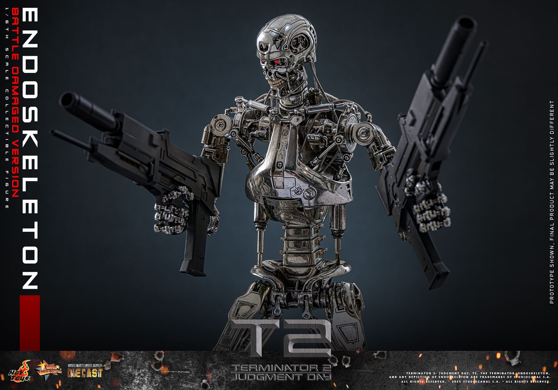 Endoskeleton (Battle Damaged Version) by Hot Toys - Terminator 2 1/6 scale action figure - Reference MMS840D77
