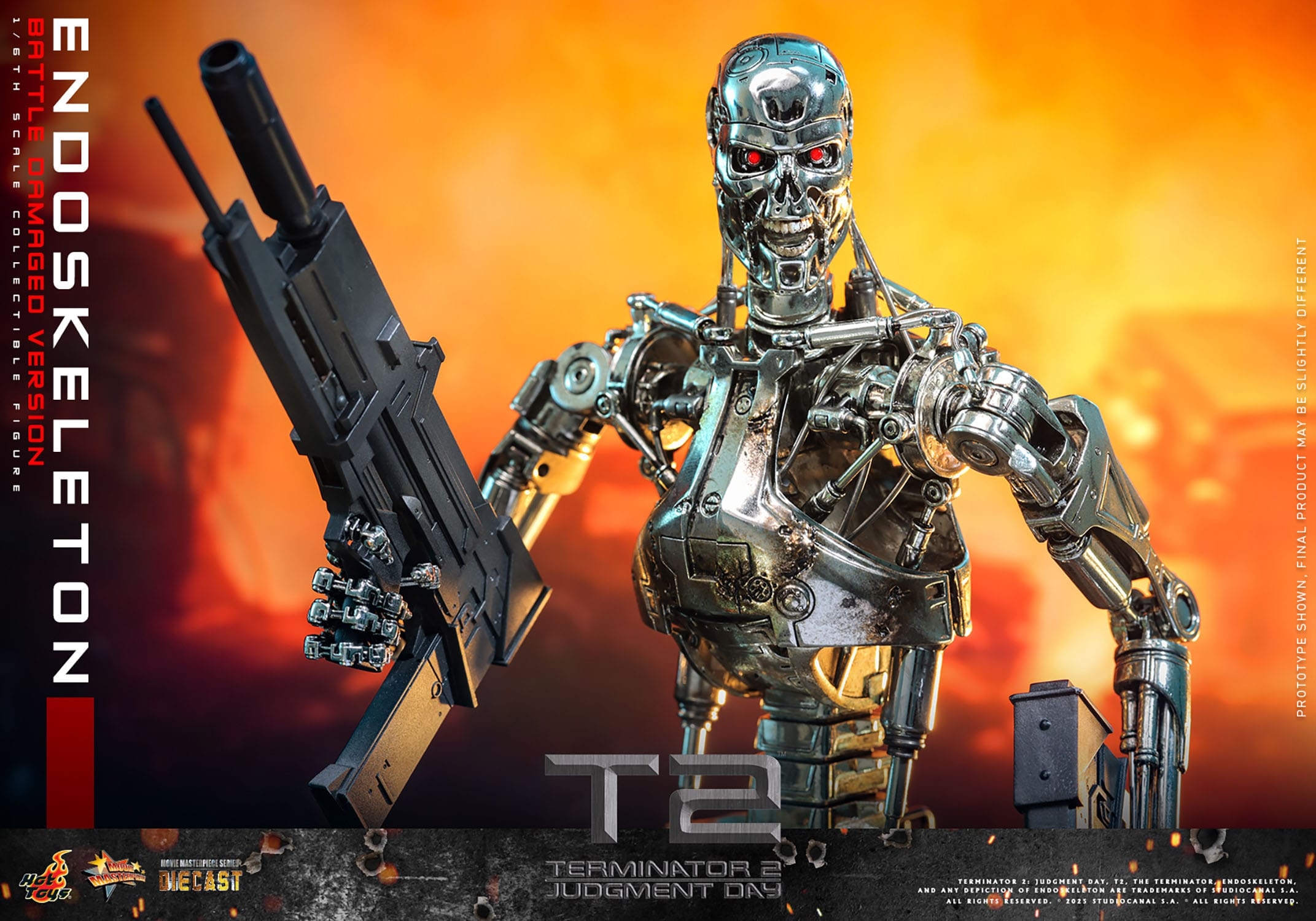 Endoskeleton (Battle Damaged Version) by Hot Toys - Terminator 2 1/6 scale action figure - Reference MMS840D77