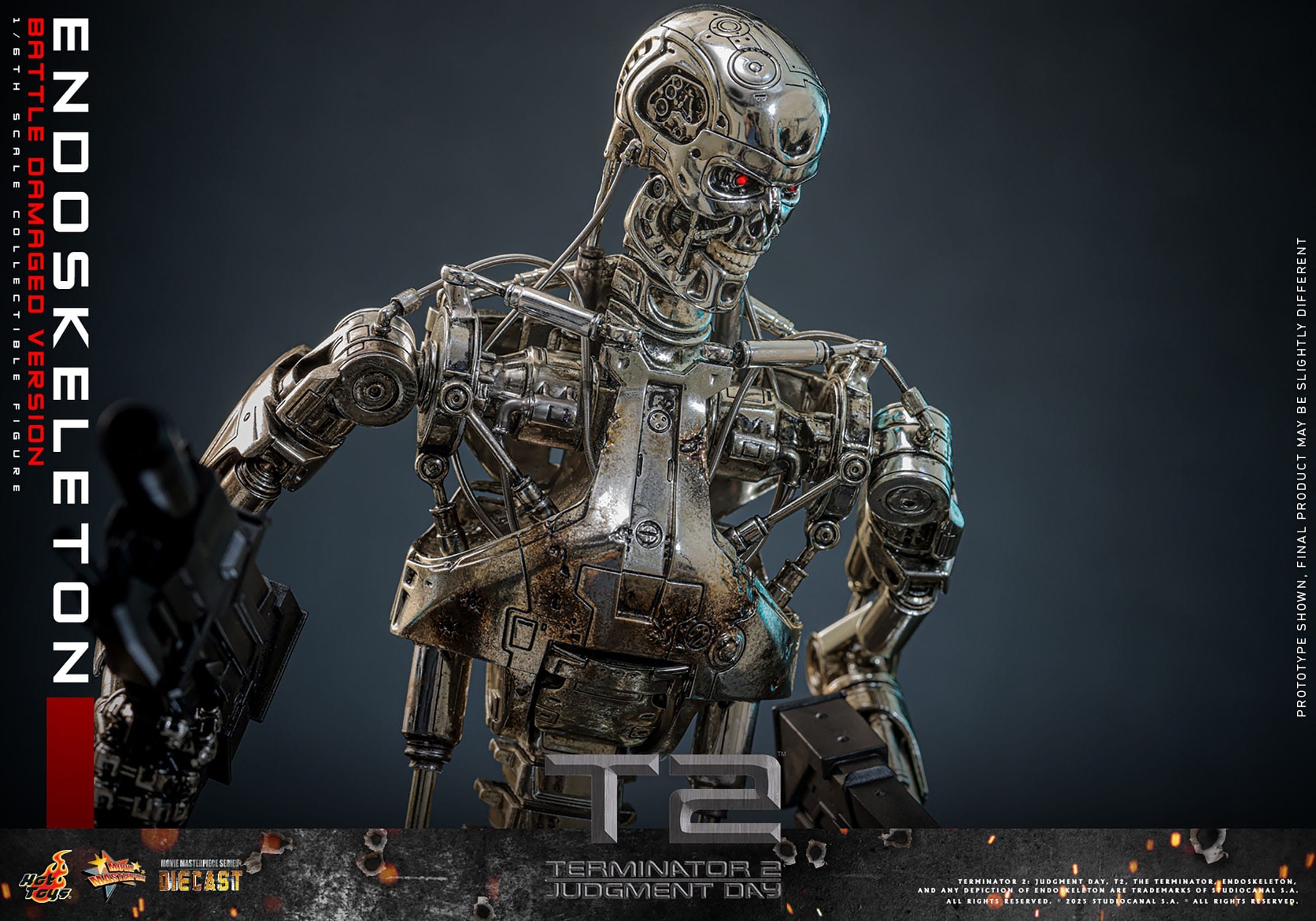 Endoskeleton (Battle Damaged Version) by Hot Toys - Terminator 2 1/6 scale action figure - Reference MMS840D77