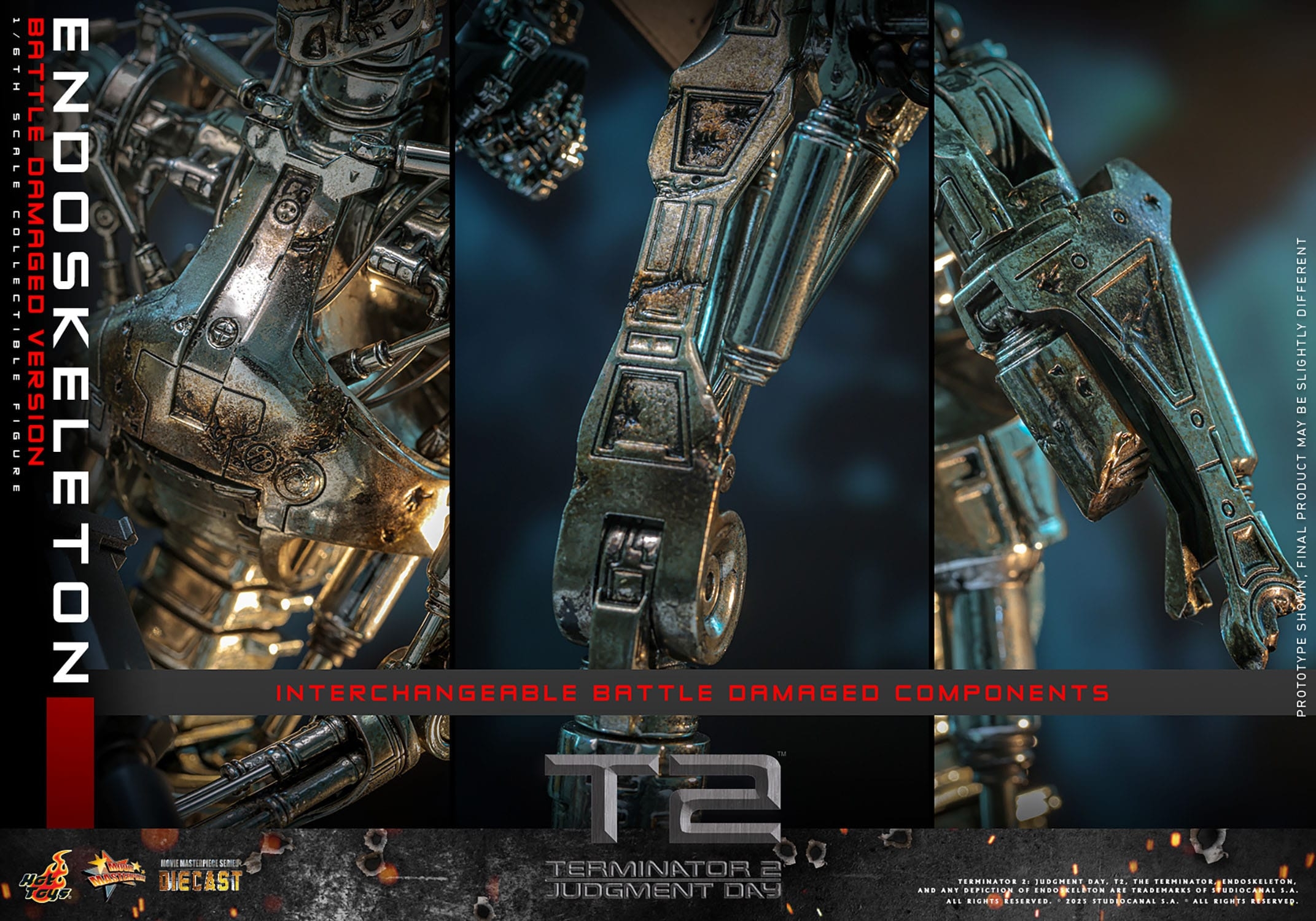 Endoskeleton (Battle Damaged Version) by Hot Toys - Terminator 2 1/6 scale action figure - Reference MMS840D77