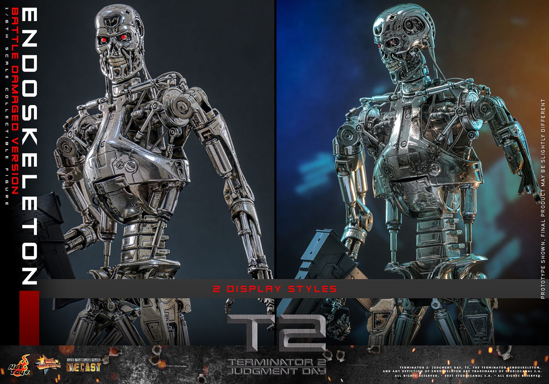 Endoskeleton (Battle Damaged Version) par Hot Toys - figurine 1/6 Terminator 2 de 31 cm - Reference MMS840D77