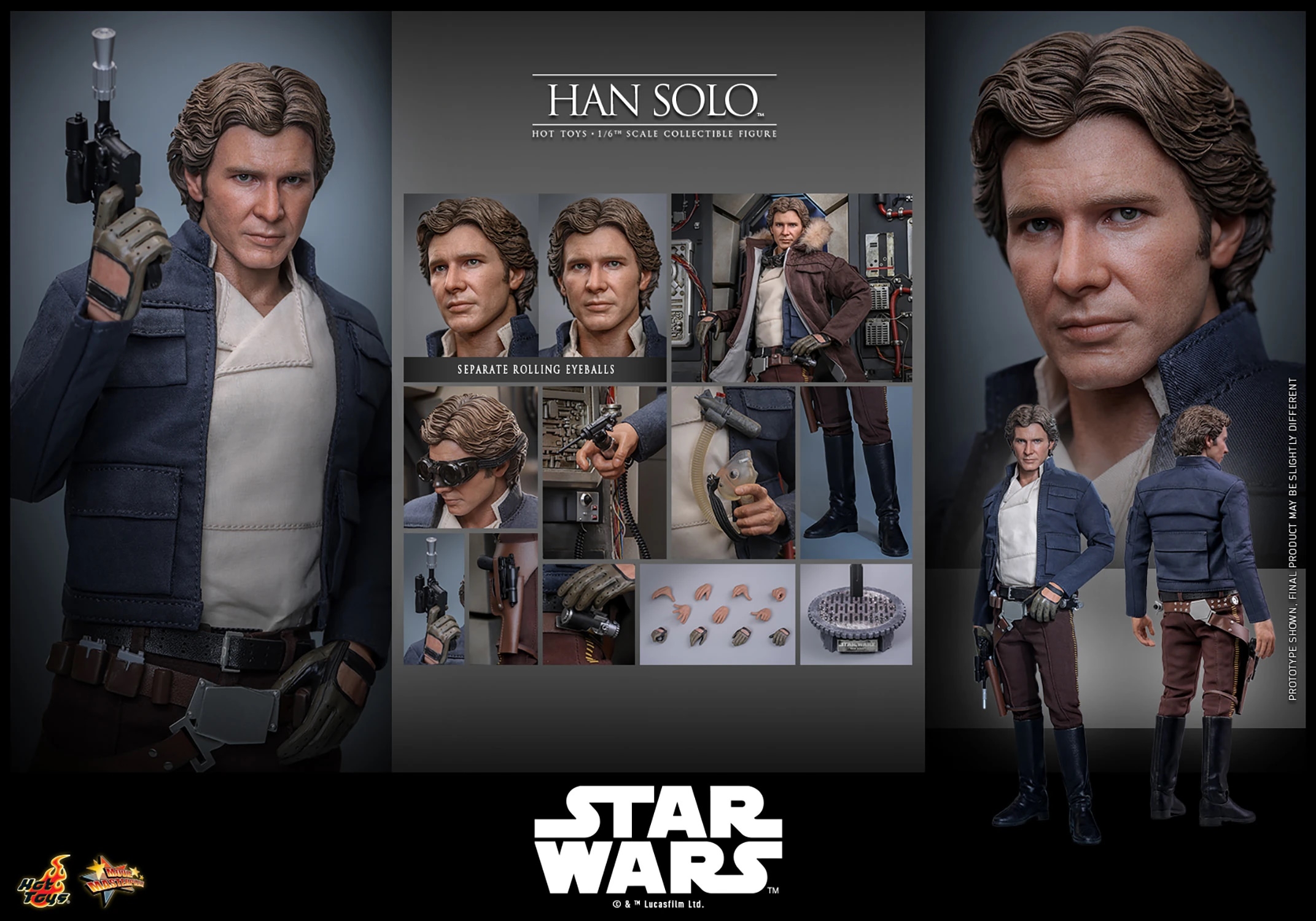Han Solo by Hot Toys - Star Wars Episode V: The Empire Strikes Back 1/6 scale action figure - Reference MMS846