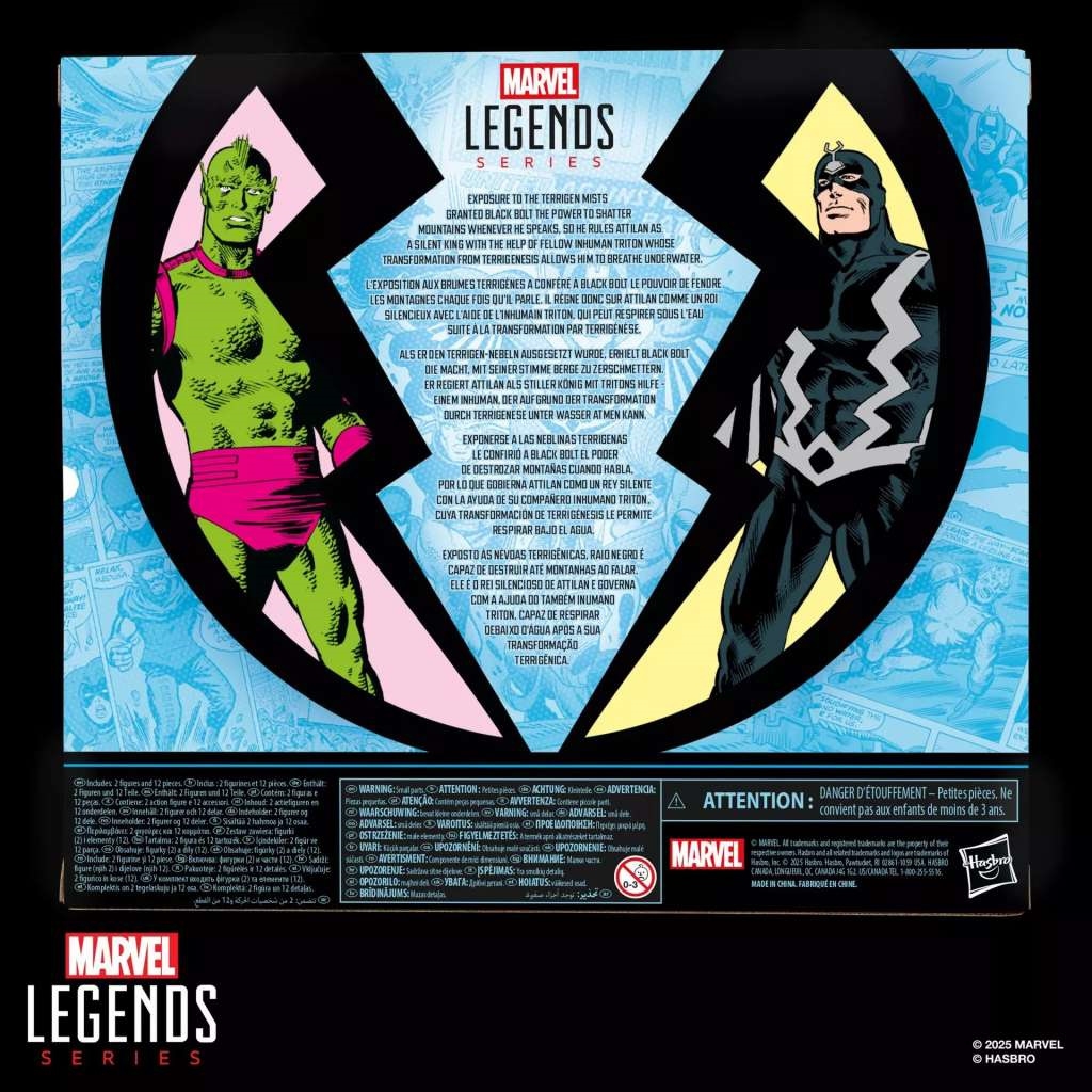 Black Bolt et Triton Marvel Legends par Hasbro - figurine Marvel de 15 cm