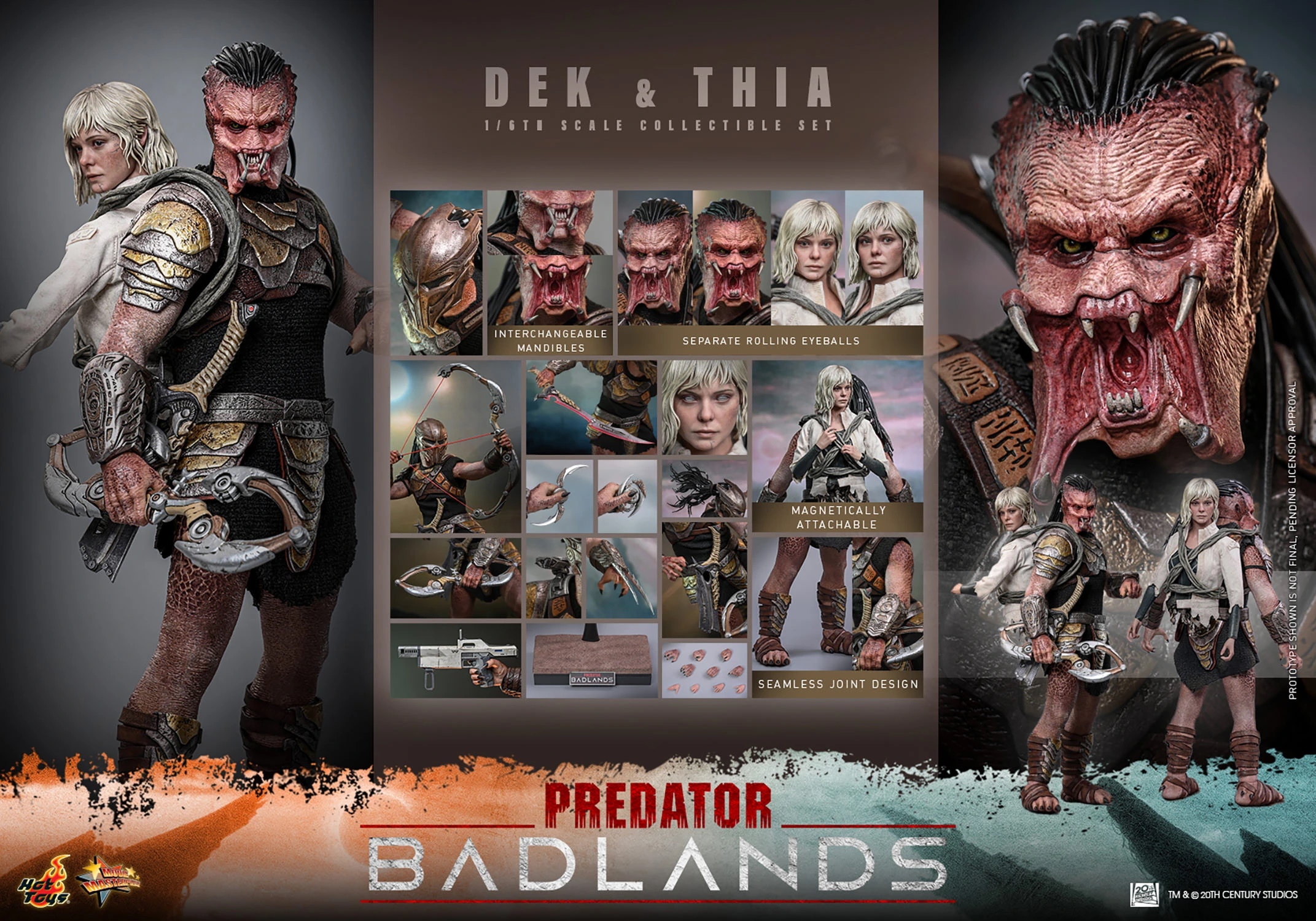 Dek et Thia Collectible Set par Hot Toys - figurines 1/6 Predator : Badlands de 31 cm - Reference MMS850