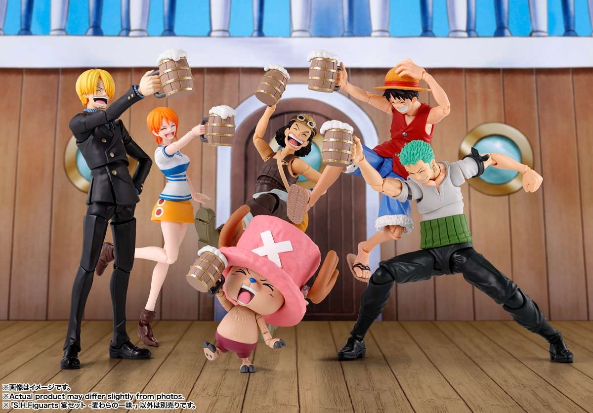 The Straw Hat Crew Party Set SH Figuarts by Bandai Tamashii Nations - One Piece 15 cm accessory