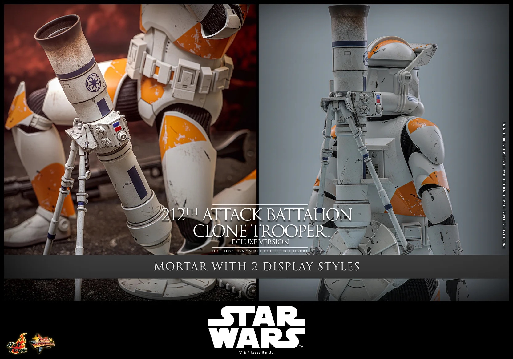 212th Attack Battalion Clone Trooper Deluxe par Hot Toys - figurine 1/6 Star Wars Episode III de 30 cm - MMS852