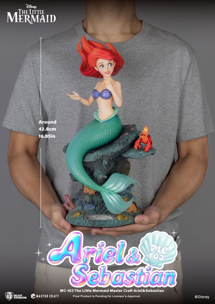 Ariel and Sebastian Master Craft by Beast Kingdom - The Little Mermaid 42 cm statue - Reference MC-103