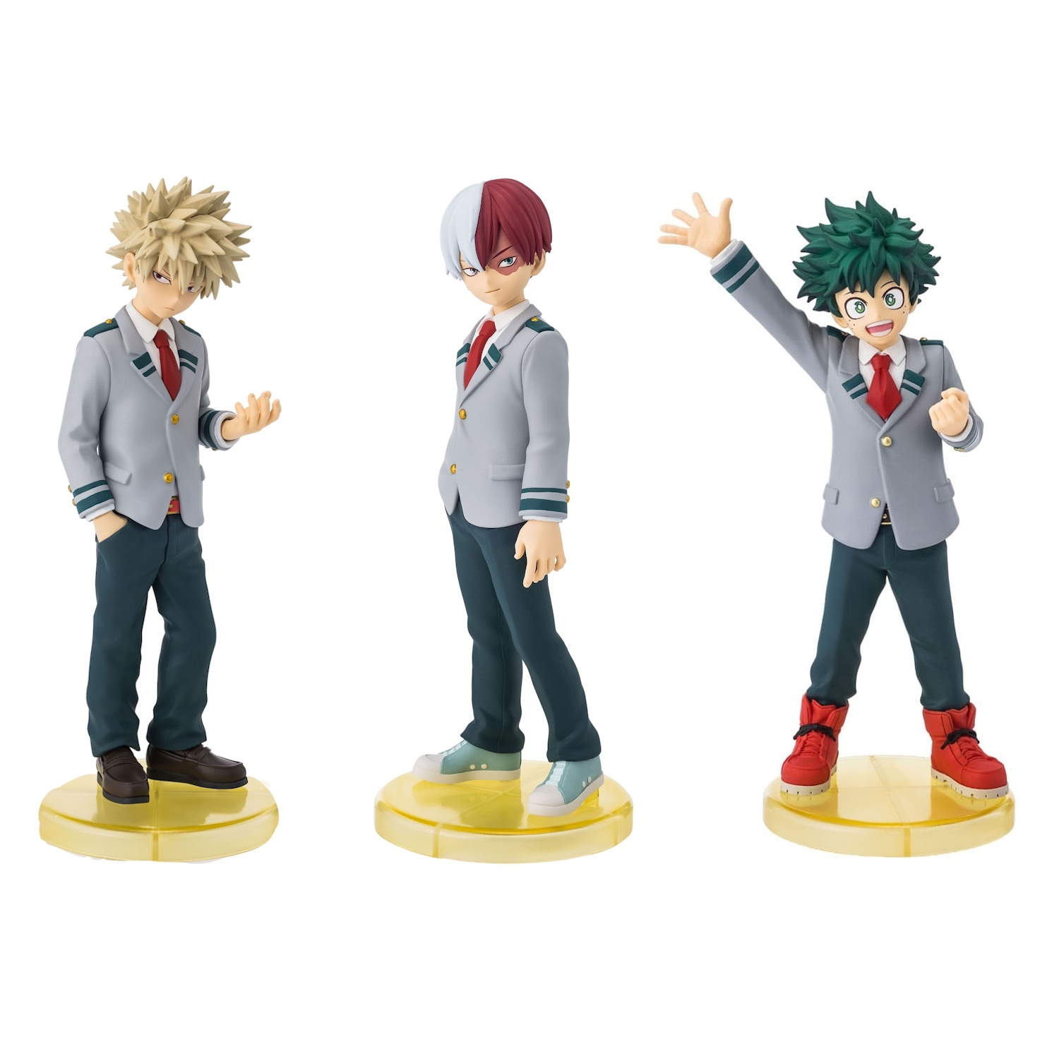 Izuku Midoriya - Katsuki Bakugo - Shoto Todoroki - Adokenette by Bandai - My Hero Academia 13 cm figures