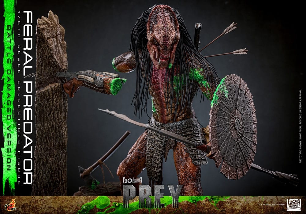 Feral Predator (Battle Damaged) by Hot Toys - Prey 1/6 scale action figure - TMS173